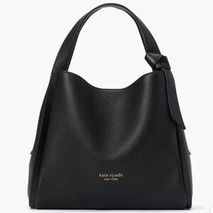 NWT Kate Spade Knott Medium Black Crossbody Tote Leather Bag Purse